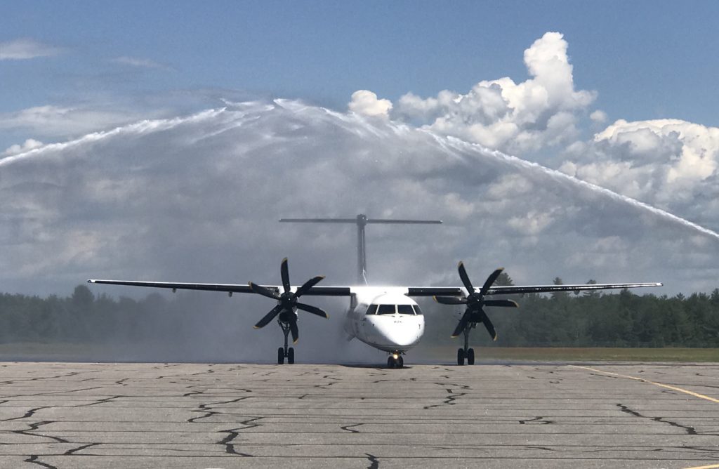 The region of Muskoka welcomes the first flight from Porter Airlines to the region from Billy Bishop Toronto City Airport. Muskoka Airport Photo