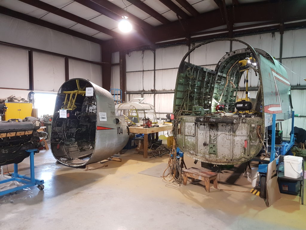 Over the 2018/2019 winter, the nose cone was separated from the cockpit to begin repairs to the structure and components. Grant Hopkins Photo