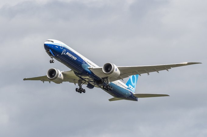 The second Boeing 777X flew for close to three hours over Washington to conduct the flight test. Boeing Photo