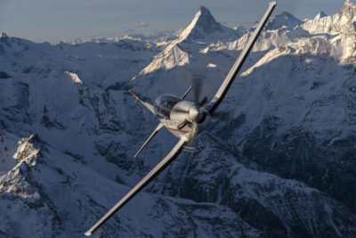 Pilatus PC-7 MKX demonstrator over Switzerland