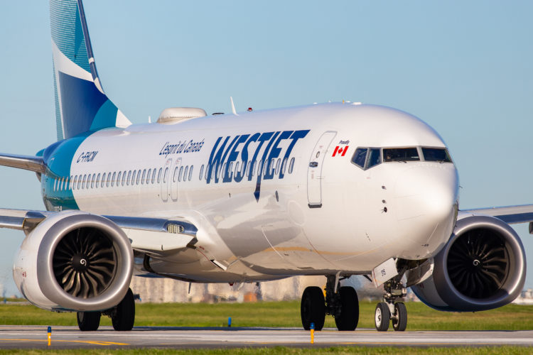 WestJet 737 Max Calgary International Airport