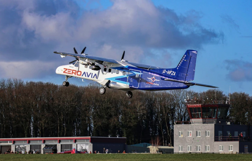 ZeroAvia Dornier 228 testbed aircraft taking off